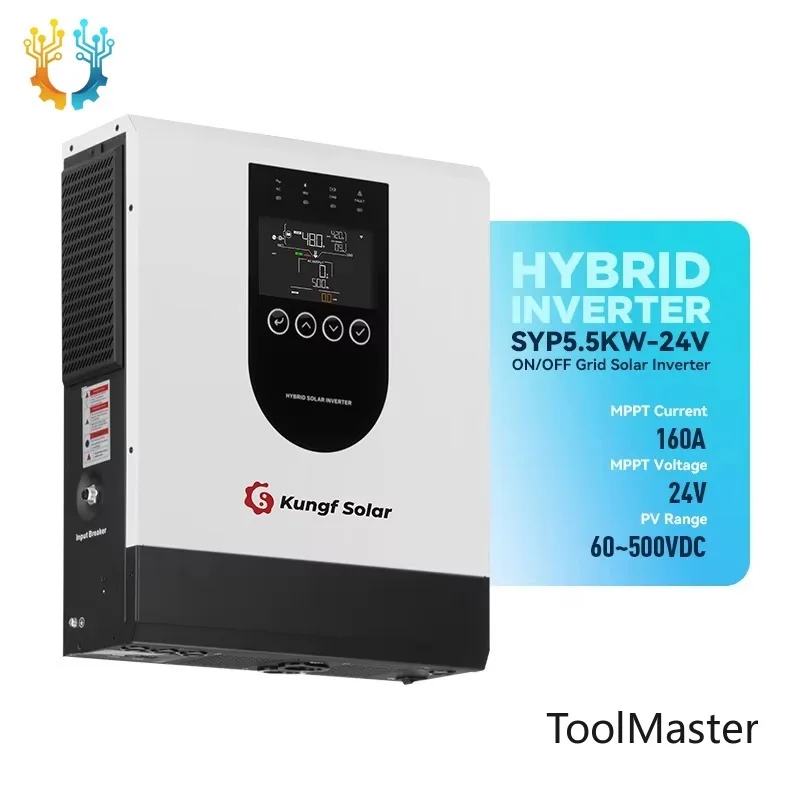 【2026】Kungf Solar 5.5KW Single-Phase Output Hybrid Solar Inverter UPS 24V Solar Inverter
【2026】Kungf Solar 5.5KW Single-Phase Output Hybrid Solar Inverter UPS 24V Solar Inverter
