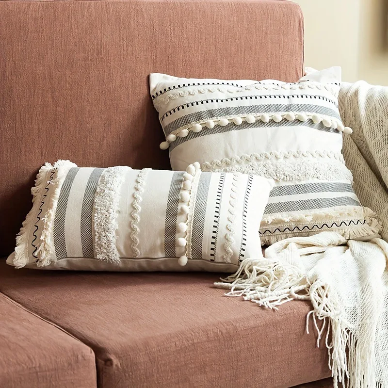 Boho Moroccan Tufted Cushion Cover Cotton and Linen Pillowcase Lace Ball Tassels Design Pillow Cover Decorative Living Room
Boho Moroccan Tufted Cushion Cover Cotton and Linen Pillowcase Lace Ball Tassels Design Pillow Cover Decorative Living Room