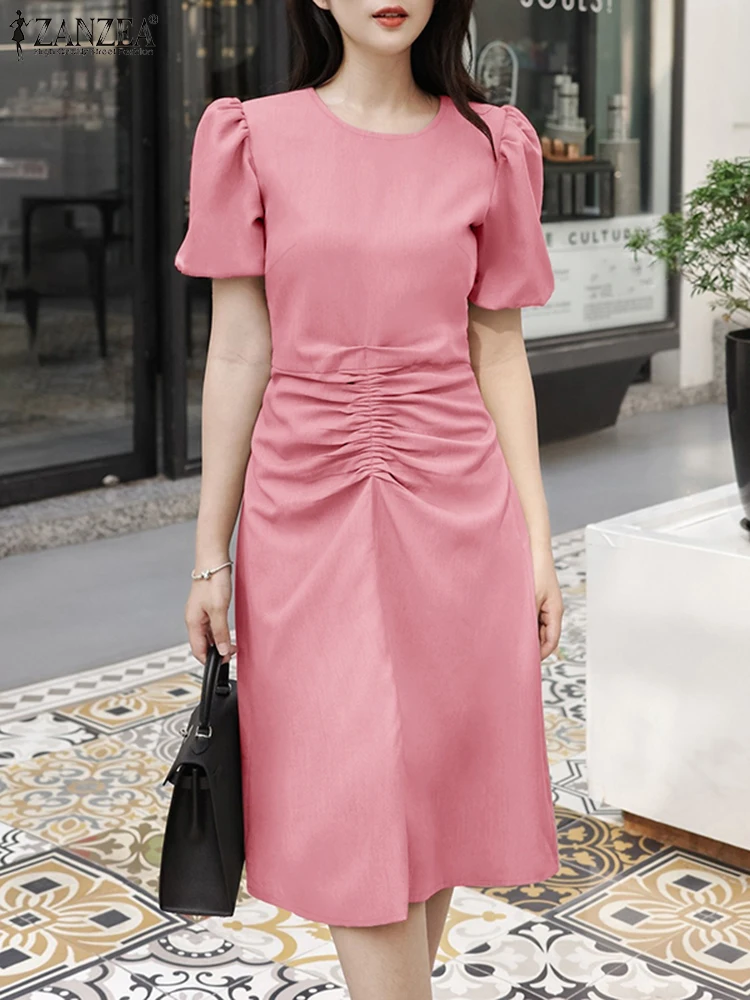 Women Summer OL Work Dress ZANZEA Elegant Office Lady Sundress 2025 Stylish Short Sleeve Solid Party Vestidos Pleated Midi Robe
Women Summer OL Work Dress ZANZEA Elegant Office Lady Sundress 2025 Stylish Short Sleeve Solid Party Vestidos Pleated Midi Robe