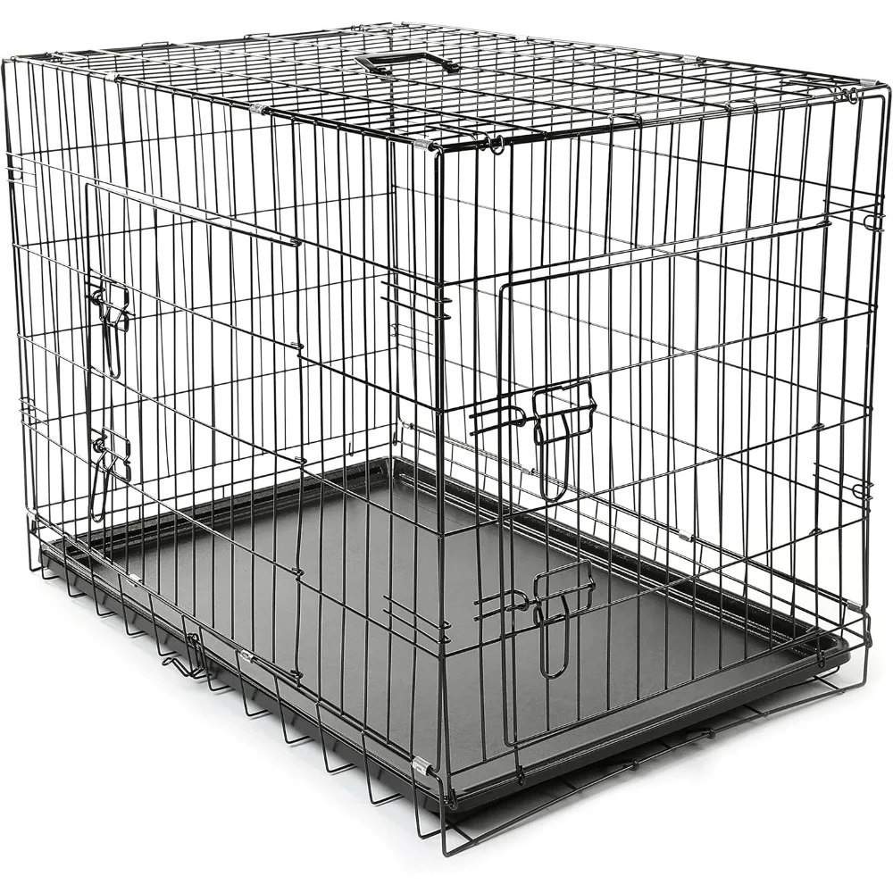 Foldable Dog Cage with 2 Doors | Car Transport Cage | Dog Box with Base Tray | Transport Box Wire Cage (L 91 x W 58 x H 64 cm)
Foldable Dog Cage with 2 Doors | Car Transport Cage | Dog Box with Base Tray | Transport Box Wire Cage (L 91 x W 58 x H 64 cm)