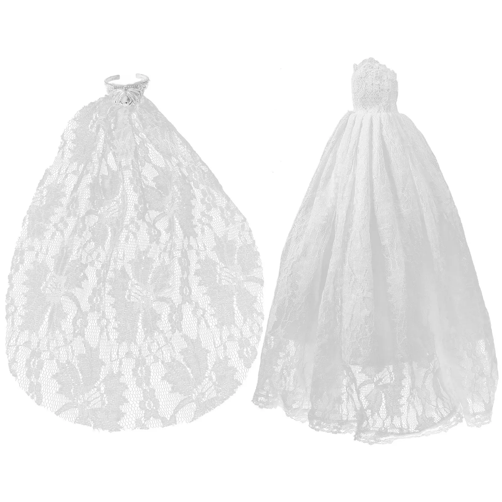 1Set Delicate Wedding Dress Outfit with Veil Smooth Silhouette Reusable Washable Costume for Miniature Figure Dressing Fun
1Set Delicate Wedding Dress Outfit with Veil Smooth Silhouette Reusable Washable Costume for Miniature Figure Dressing Fun