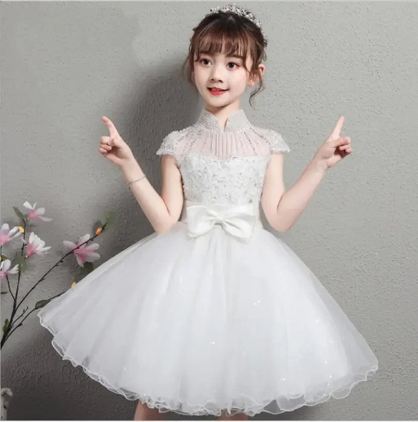 White Tulle Sequin Flower Girl Wedding Gown Kids Evening Party Dress Girls Beads Lace Bow Prom Princess Formal Birthday Dresses
White Tulle Sequin Flower Girl Wedding Gown Kids Evening Party Dress Girls Beads Lace Bow Prom Princess Formal Birthday Dresses