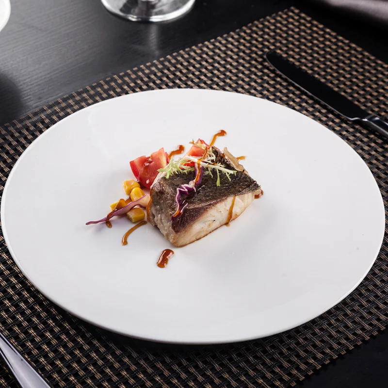 European White Ceramic Steak Plate Sushi Cake Dessert Flat Plate Hotel Restaurant Dinner Dishes Western Food Plate Kitchenware
European White Ceramic Steak Plate Sushi Cake Dessert Flat Plate Hotel Restaurant Dinner Dishes Western Food Plate Kitchenware