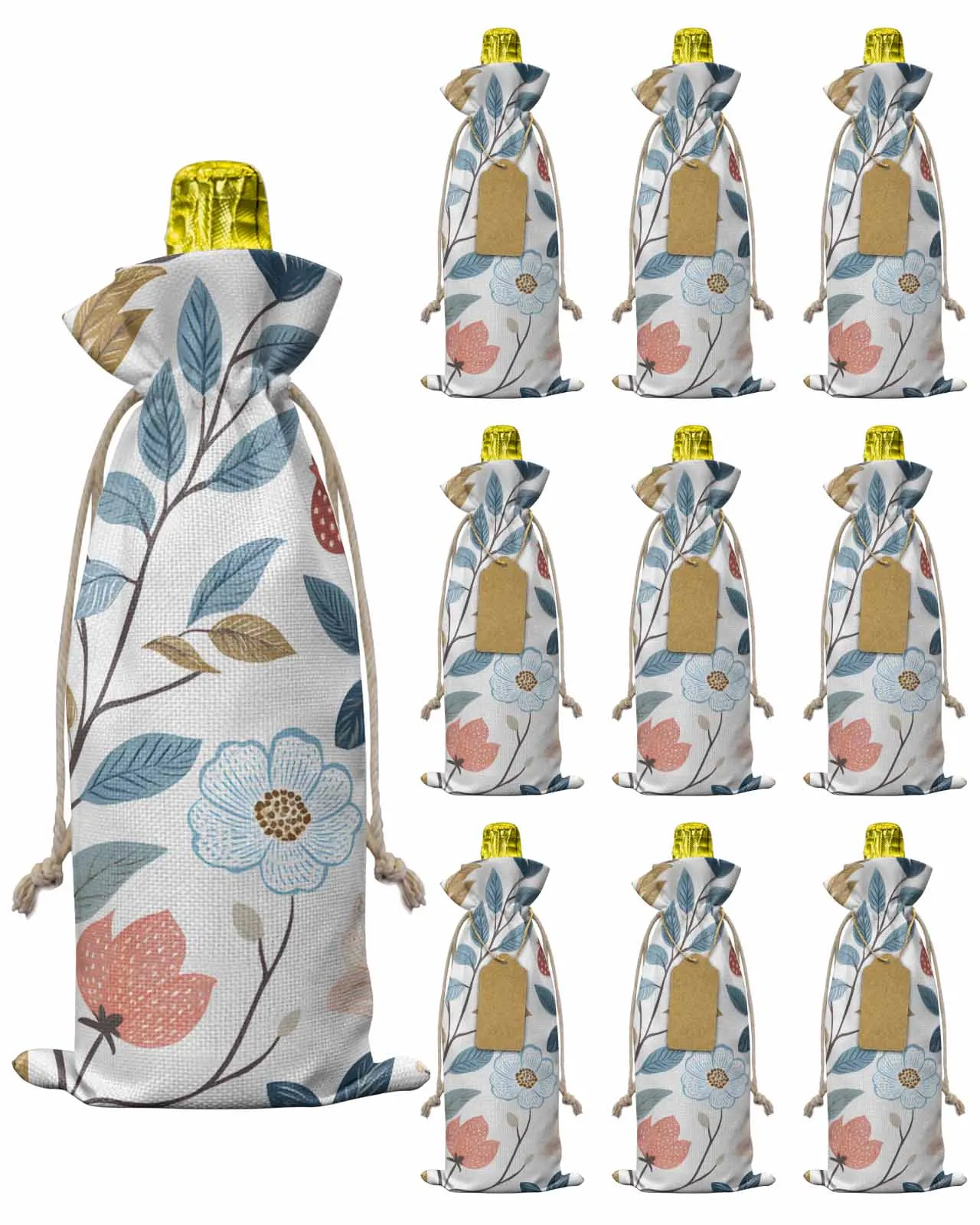 10pcs Wine Bottle Covers Pastoral Farmhouse Flowers Wine Holder Carrier Packaging Bag Wedding Party Decor Gift
10pcs Wine Bottle Covers Pastoral Farmhouse Flowers Wine Holder Carrier Packaging Bag Wedding Party Decor Gift