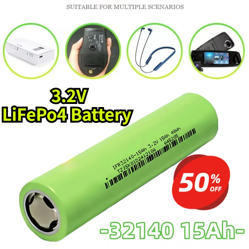 32140 3.2V 15Ah LiFePo4 Battery | 15000mAh Capacity for EV/Bicycle/Scooter/Power Tools/Home Energy Storage
32140 3.2V 15Ah LiFePo4 Battery | 15000mAh Capacity for EV/Bicycle/Scooter/Power Tools/Home Energy Storage