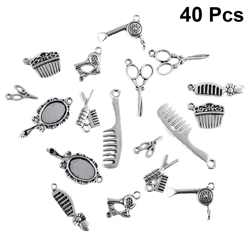 40Pcs Alloy Pendant Charm Assorted Mini Mirror Comb Scissors DIY Jewelry Making Necklace Bracelet Keychain Decorative Charms 
40Pcs Alloy Pendant Charm Assorted Mini Mirror Comb Scissors DIY Jewelry Making Necklace Bracelet Keychain Decorative Charms