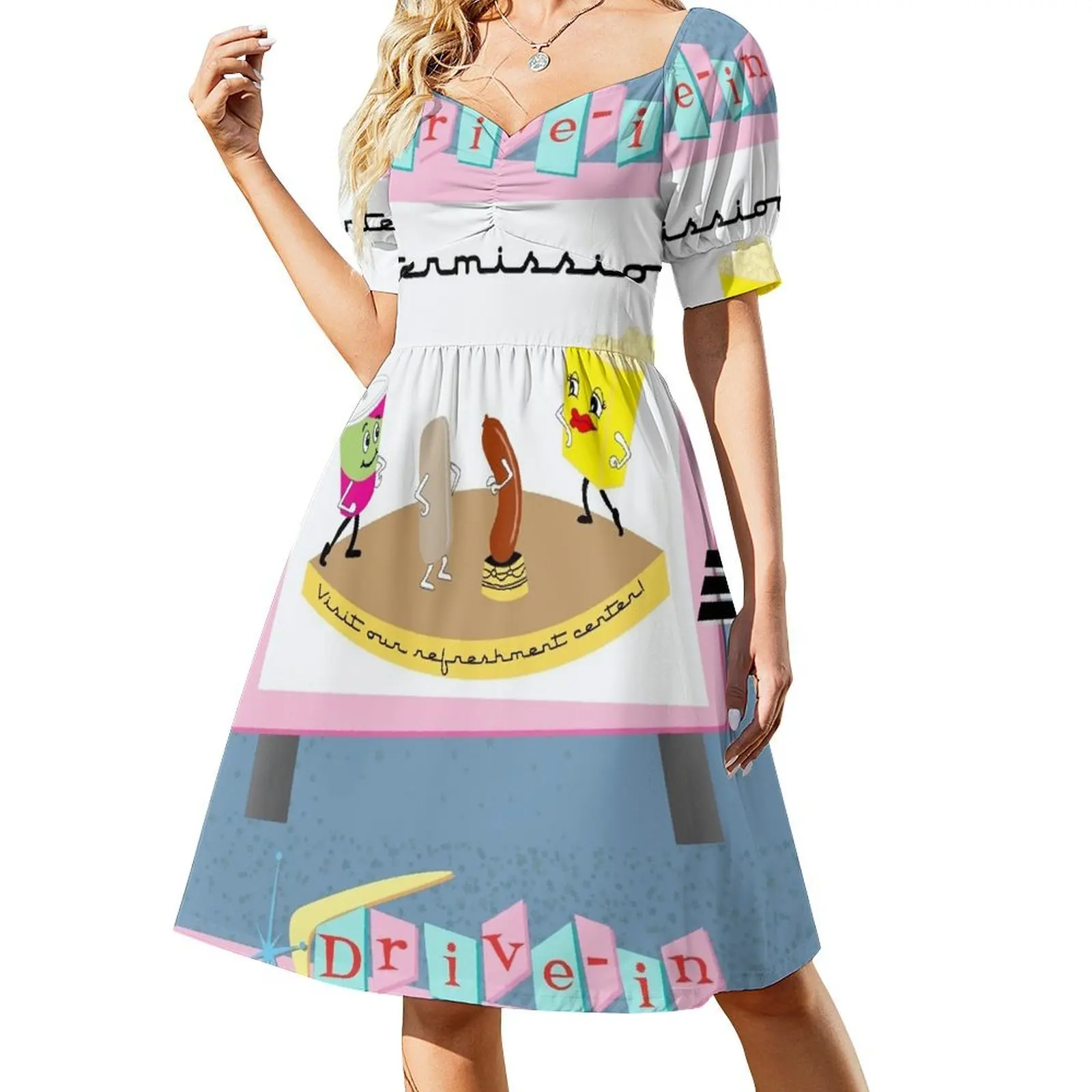 Mid-Century Modern Drive-in Short Sleeved Dress Women's summer dress Women's long dress
Mid-Century Modern Drive-in Short Sleeved Dress Women's summer dress Women's long dress