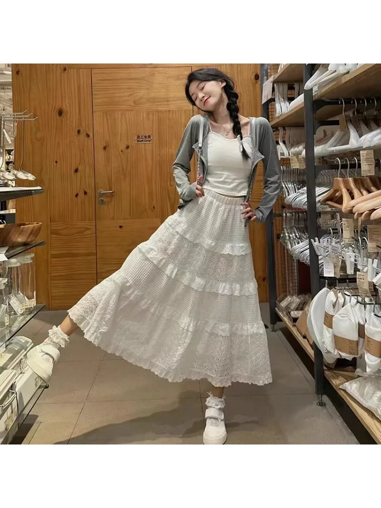 White A-Line Midi Skirt plus Size Women's Soft Style Spring Summer High Waist Full Body Cake Skirt Casual Commute Style
White A-Line Midi Skirt plus Size Women's Soft Style Spring Summer High Waist Full Body Cake Skirt Casual Commute Style