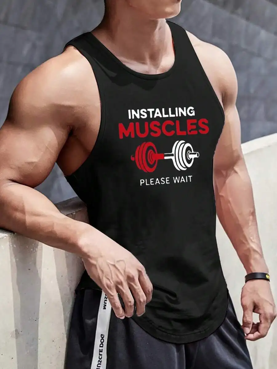 Mens Sleeveless Fitness Tank Top With Humorous Muscle Installation Print For Gym And Casual Wear
Mens Sleeveless Fitness Tank Top With Humorous Muscle Installation Print For Gym And Casual Wear