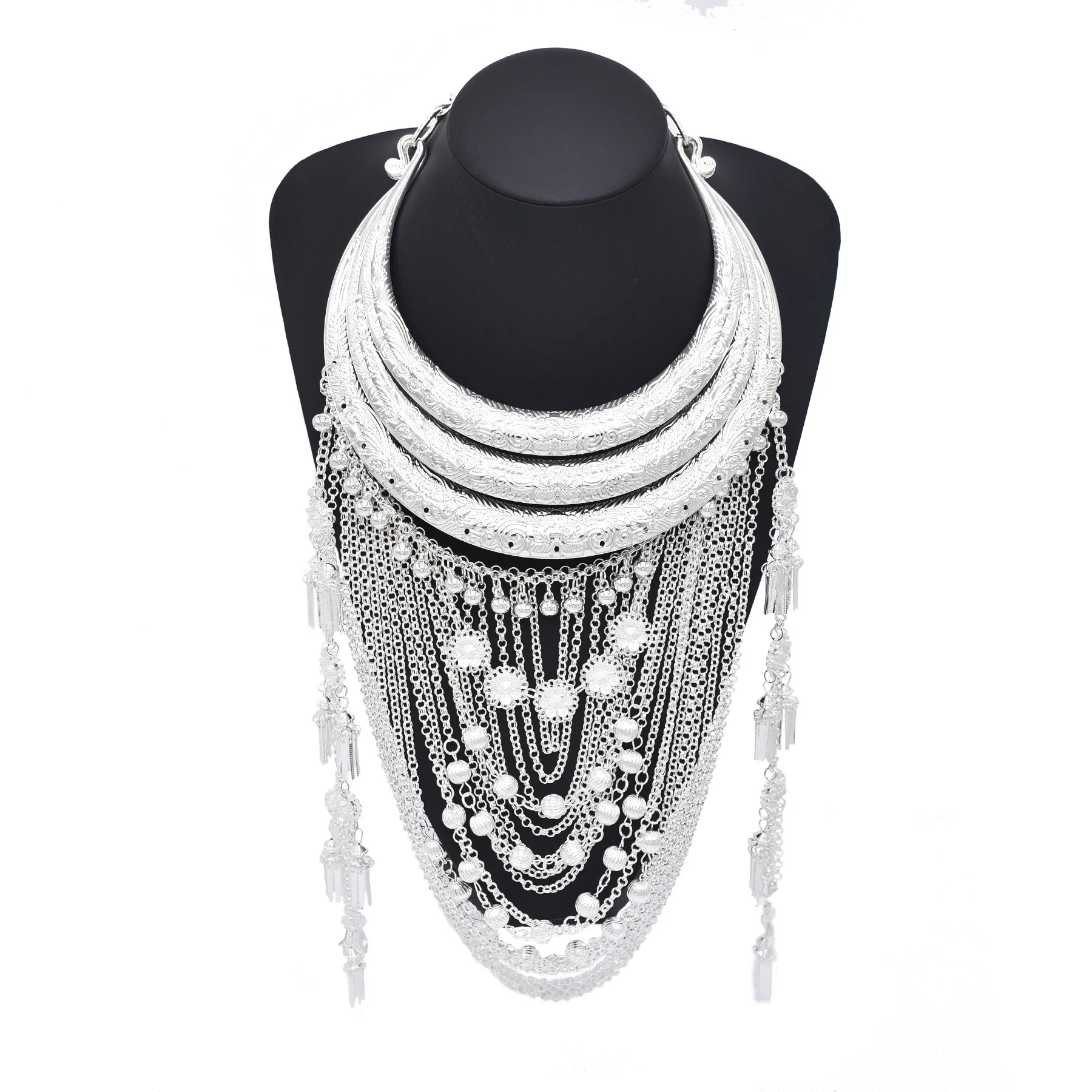 New Retro Multi-layer Silver Carved Patterns Star Flower Pendant Tassels Necklace Ethnic Party Photo Women Accessories Gift
New Retro Multi-layer Silver Carved Patterns Star Flower Pendant Tassels Necklace Ethnic Party Photo Women Accessories Gift