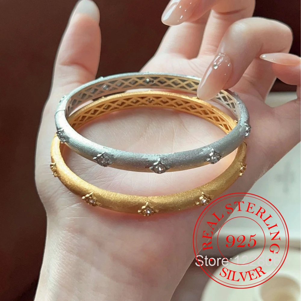 New Arrival Trendy Shiny Cubic Zircon Star 925 Sterling Silver Female Bangle For Women Wedding Engagement Party Jewelry Gift
New Arrival Trendy Shiny Cubic Zircon Star 925 Sterling Silver Female Bangle For Women Wedding Engagement Party Jewelry Gift