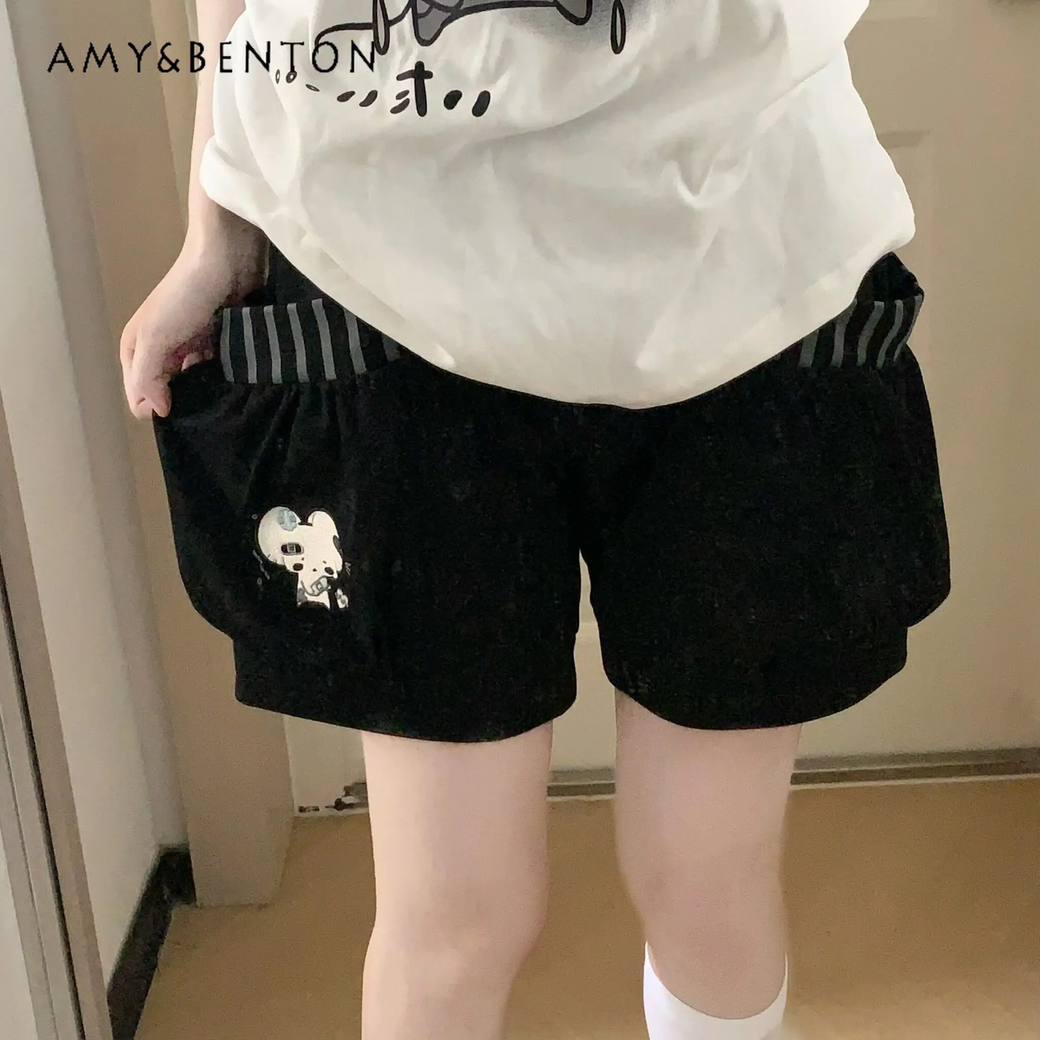 Summer Japanese Style Sweet Cute Versatile Daily Casual Elastic Waist Cartoon Embroidery Black Grey Bloomers Shorts
Summer Japanese Style Sweet Cute Versatile Daily Casual Elastic Waist Cartoon Embroidery Black Grey Bloomers Shorts