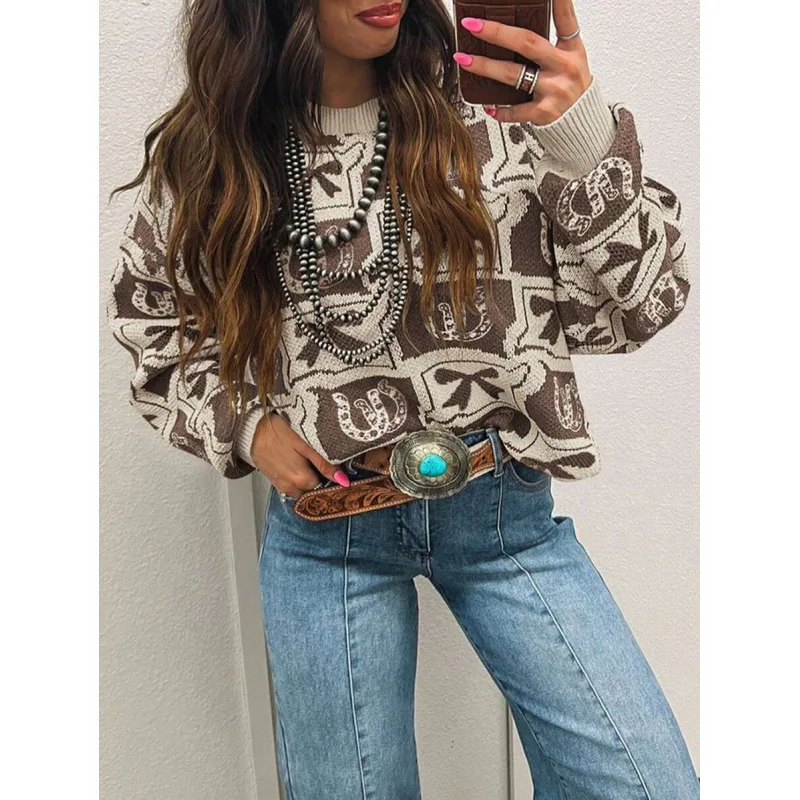 Long Sleeve Printed Sweater Floral Design Knitted Woolen Women's Spring Fashion Comfortable Fit Casual Knitwear
Long Sleeve Printed Sweater Floral Design Knitted Woolen Women's Spring Fashion Comfortable Fit Casual Knitwear