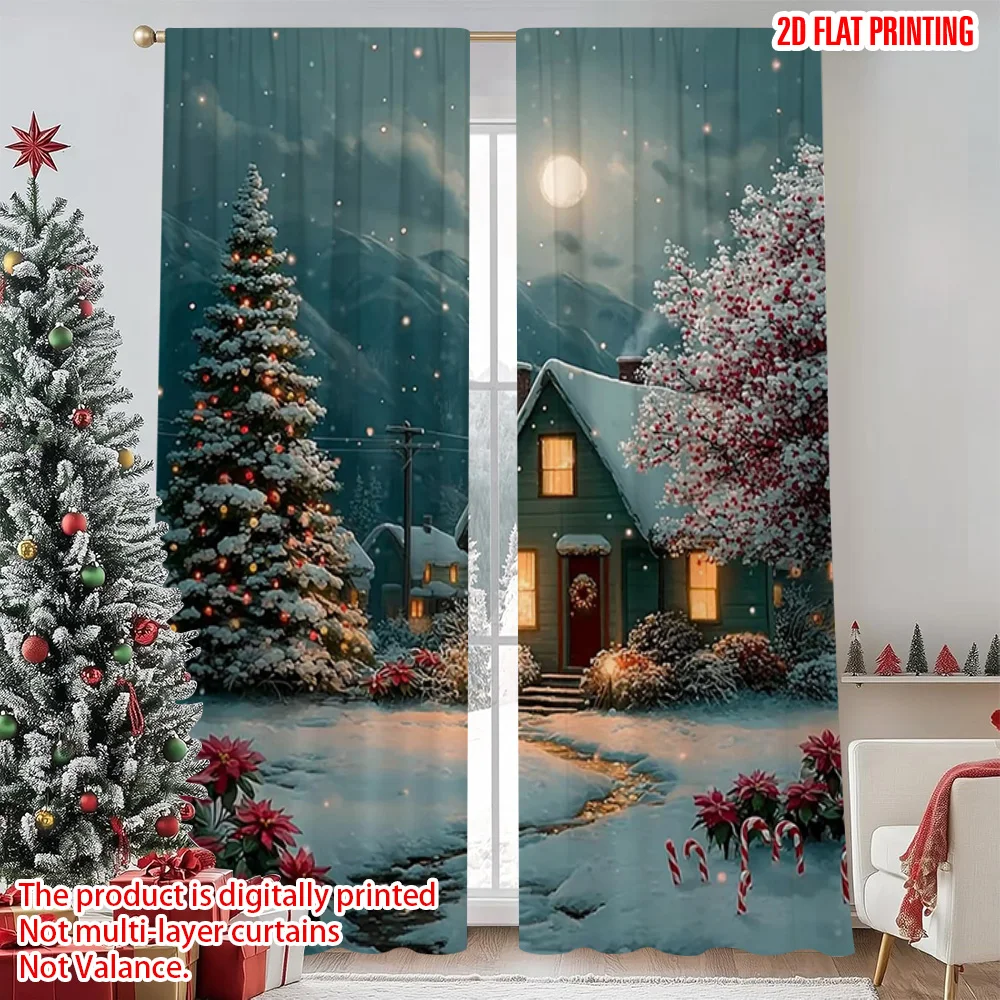2pcs 2D flat printing Christmas Scene Curtain Snowy Christmas 100% Polyester Without Electricity Versatile Perfect for
2pcs 2D flat printing Christmas Scene Curtain Snowy Christmas 100% Polyester Without Electricity Versatile Perfect for