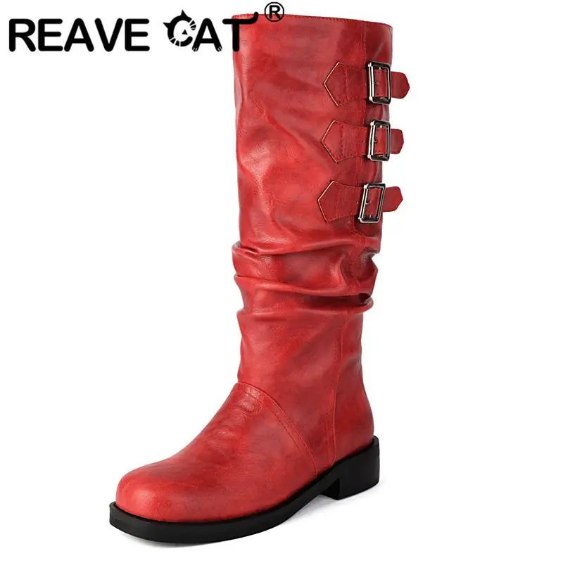 REAVE CAT 2025 Модные женские ботинки с квадратным носком на толстом каблуке 3,5 см, слипоны с пряжками на ремне, большие размеры 44 45 46 Ботильоны для отдыха и свиданий
REAVE CAT 2025 Модные женские ботинки с квадратным носком на толстом каблуке 3,5 см, слипоны с пряжками на ремне, большие размеры 44 45 46 Ботильоны для отдыха и свиданий
