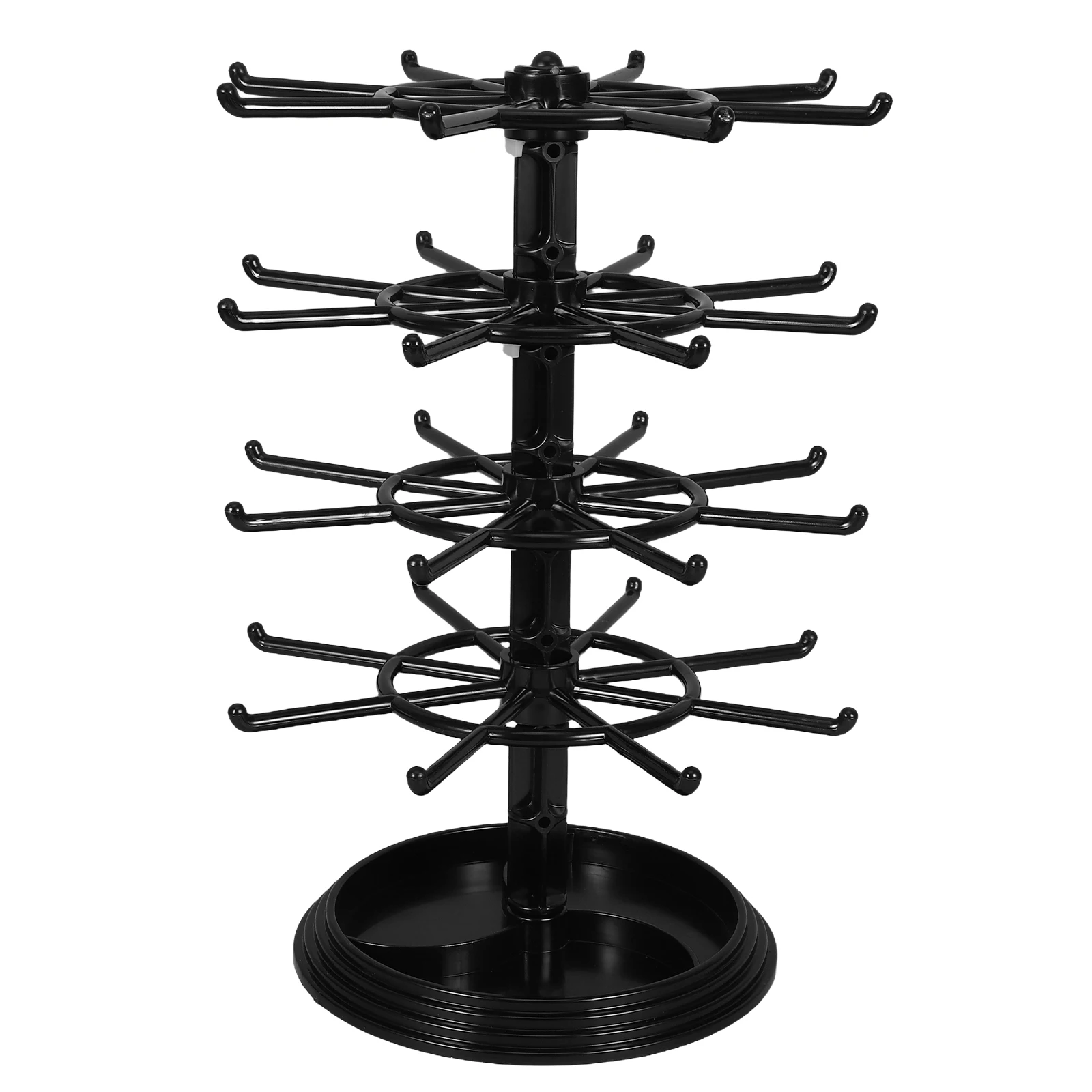 Rotating Jewelry Rack Hanging Necklace Holder Tray Black Plastic Bracelet Storage Organizer
Rotating Jewelry Rack Hanging Necklace Holder Tray Black Plastic Bracelet Storage Organizer