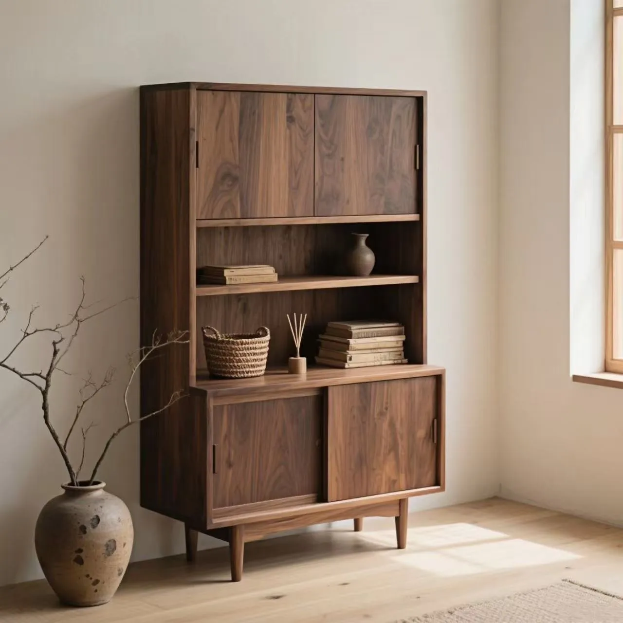 Solid wood dining side cabinet Elm home storage cabinet Living room multi-layer solid wood bookshelf
Solid wood dining side cabinet Elm home storage cabinet Living room multi-layer solid wood bookshelf