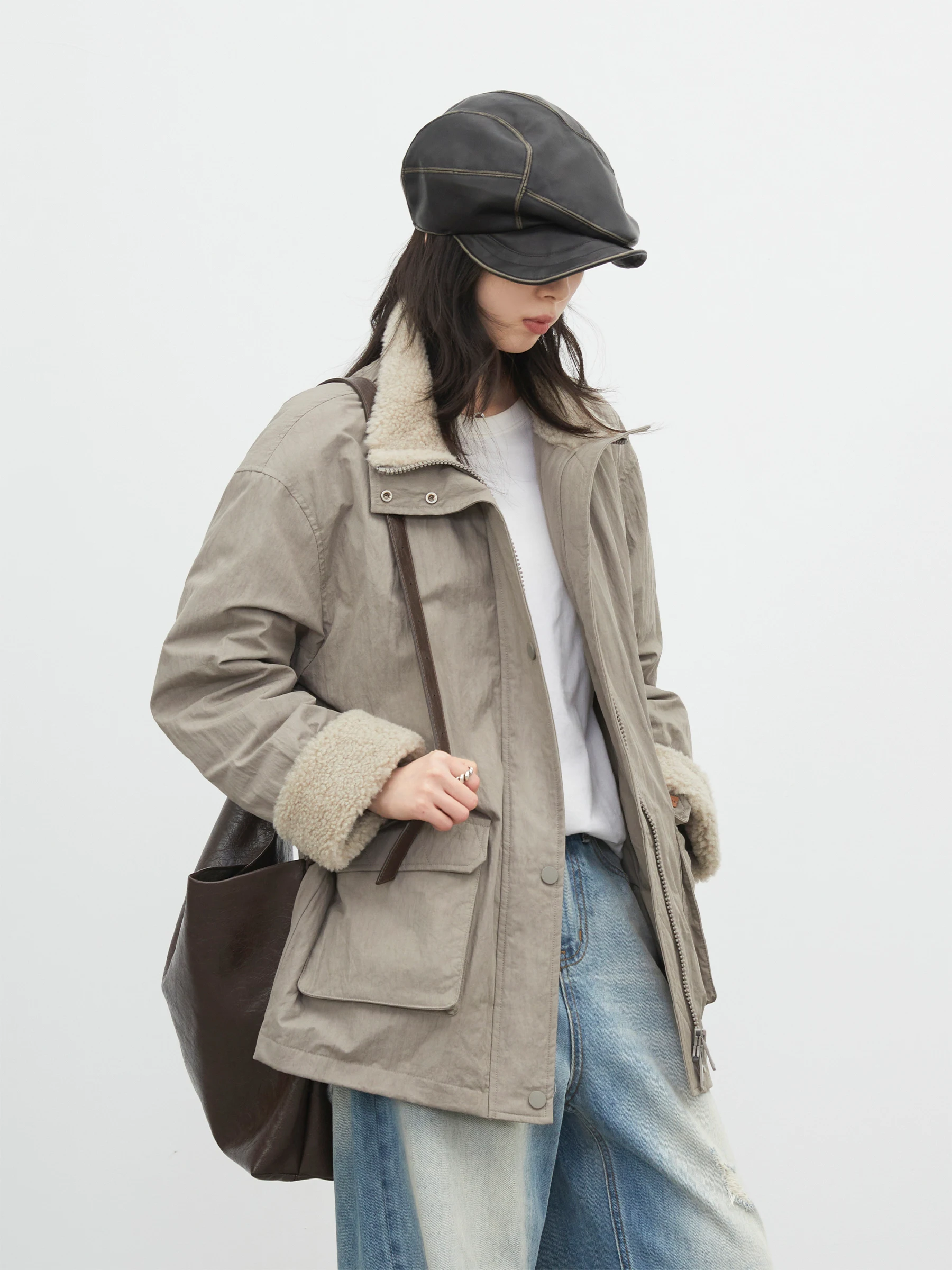 CHICVEN Spring New Workwear Sle Warm Du down Jaet Cozy Outerwear White Du Feather Padded Coat Long Sve Mid-Length
CHICVEN Spring New Workwear Sle Warm Du down Jaet Cozy Outerwear White Du Feather Padded Coat Long Sve Mid-Length