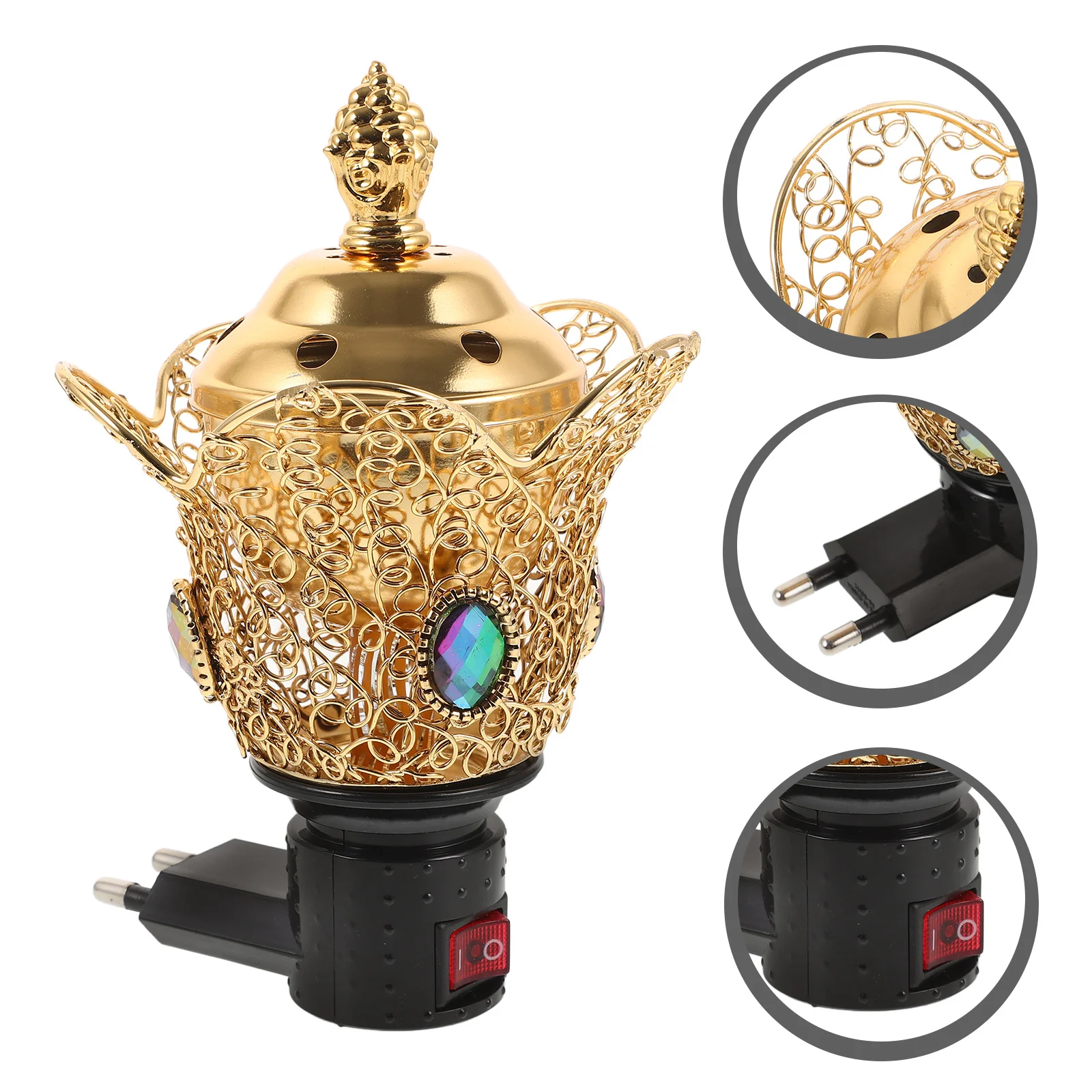 Plug in Incense Burner with Design Electric Censer for Living Room Bedroom Study Aroma Relaxation Decorative Metal
Plug in Incense Burner with Design Electric Censer for Living Room Bedroom Study Aroma Relaxation Decorative Metal