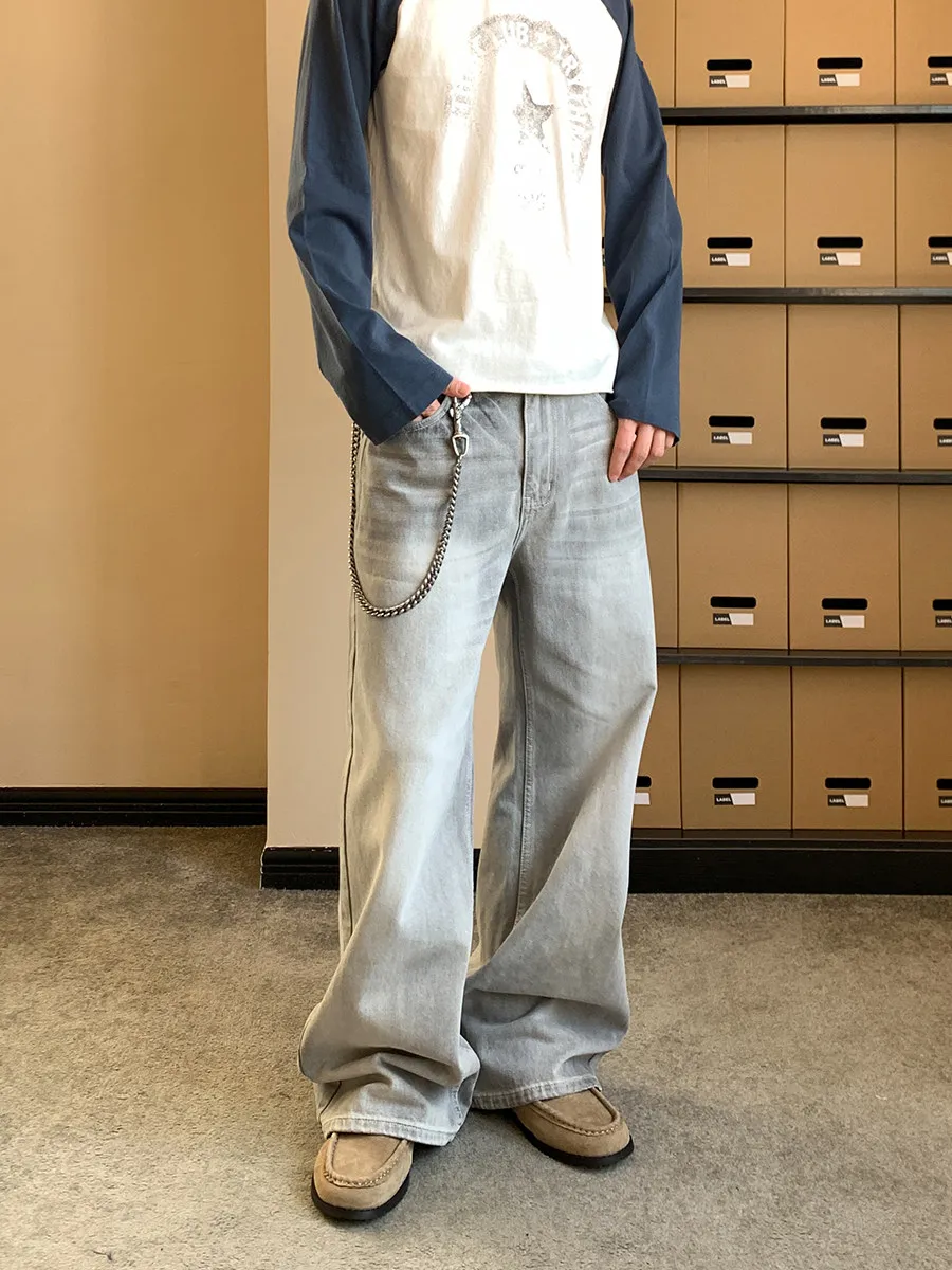 Retro Washed American High Street CleanFit Grey Vintage Denim Jeans Straight Leg A-Line Men's Spring Wear Resistant
Retro Washed American High Street CleanFit Grey Vintage Denim Jeans Straight Leg A-Line Men's Spring Wear Resistant