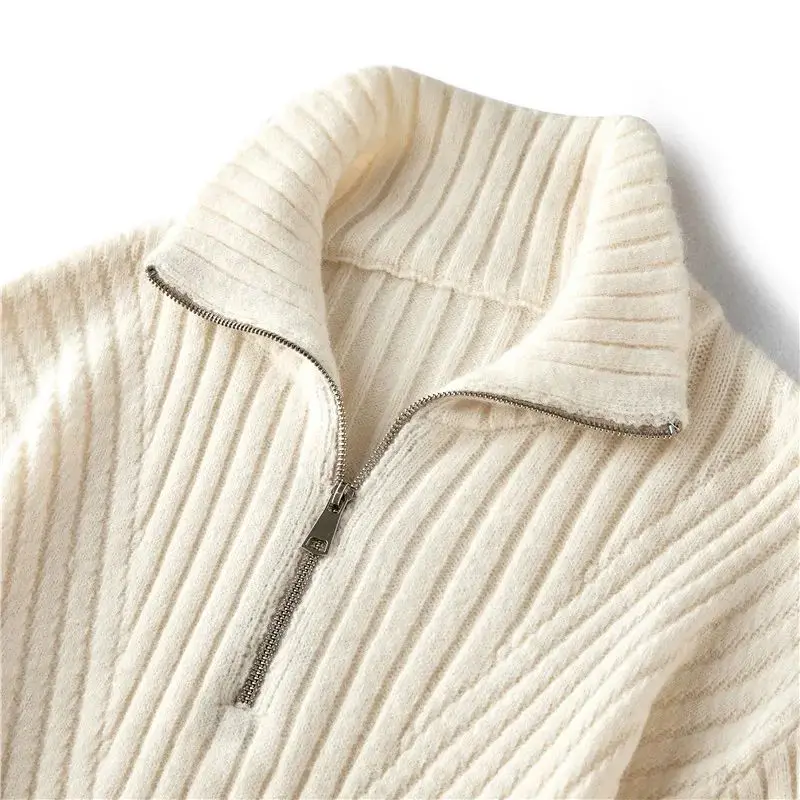 Мужской вязаный свитер Camere like Touch с молнией, модный, в полоску, однотонный, осенне-зимний, городской стиль, с длинными рукавами
Мужской вязаный свитер Camere like Touch с молнией, модный, в полоску, однотонный, осенне-зимний, городской стиль, с длинными рукавами