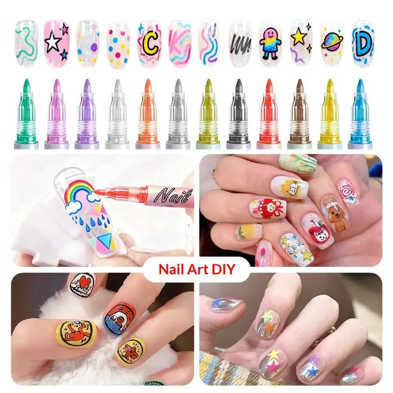 12Pcs/Set Colourful Waterproof Nail Art Graffiti Pen DIY 3D Nail Art Drawing Pen Abstract Line Manicure Tool Painting Liner
12Pcs/Set Colourful Waterproof Nail Art Graffiti Pen DIY 3D Nail Art Drawing Pen Abstract Line Manicure Tool Painting Liner