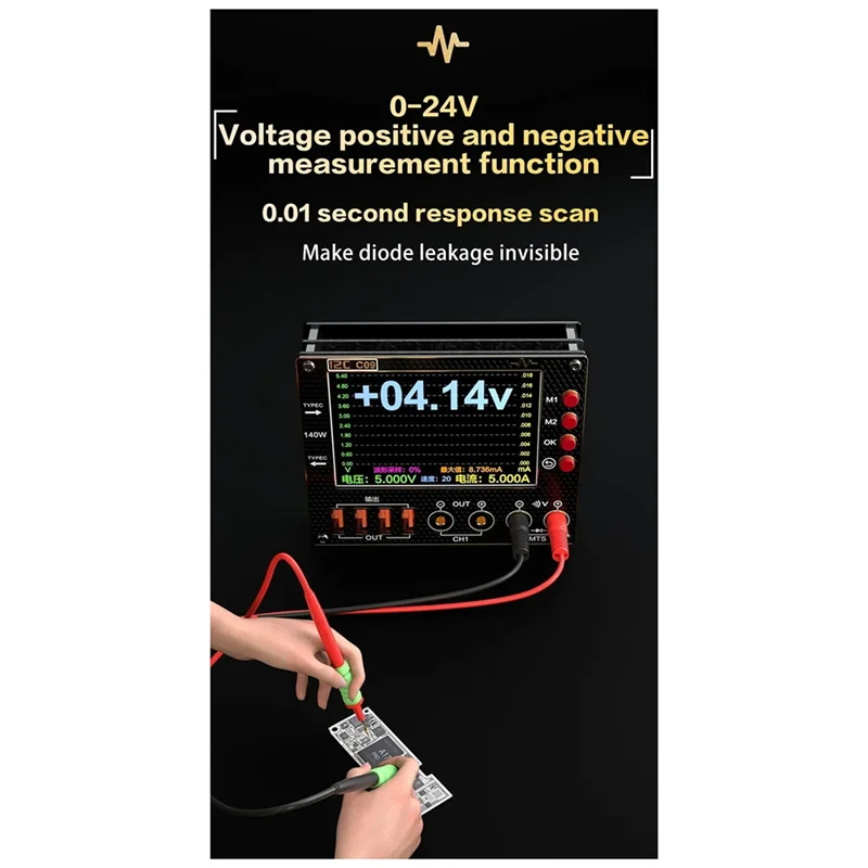 ABFY-I2C C09 Waveform Ammeter 0-40V Input Dual Channel Voltage Current Tester 4 Inch Fast Diode Scaning Measurement Tester
ABFY-I2C C09 Waveform Ammeter 0-40V Input Dual Channel Voltage Current Tester 4 Inch Fast Diode Scaning Measurement Tester