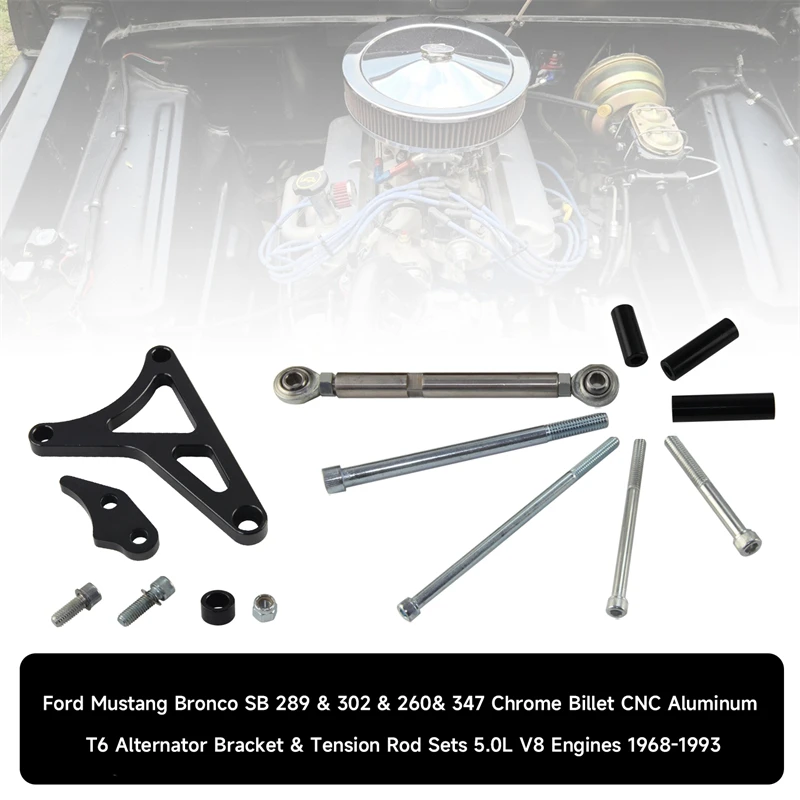 Black Alternator Bracket Kit For SB Small Block Ford Mustang Bronco 260 289 302 CNC T6 Aluminum
Black Alternator Bracket Kit For SB Small Block Ford Mustang Bronco 260 289 302 CNC T6 Aluminum
