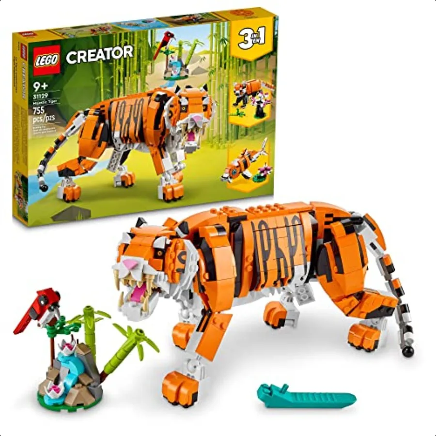 Creator 3 в 1, набор Majestic Tiger Building Set Transforms from Tiger to Panda or Koi Fish, набор фигурок животных, коллекционное здание T
Creator 3 в 1, набор Majestic Tiger Building Set Transforms from Tiger to Panda or Koi Fish, набор фигурок животных, коллекционное здание T
