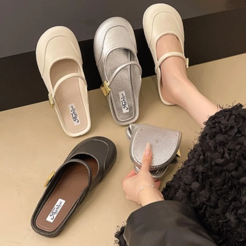 Summer Women Mary Jane Backless Mules Flat Dress Women's Slippers Buckle Soft Sole Light Non Slip Casual Slip on Woman Shoes
Summer Women Mary Jane Backless Mules Flat Dress Women's Slippers Buckle Soft Sole Light Non Slip Casual Slip on Woman Shoes