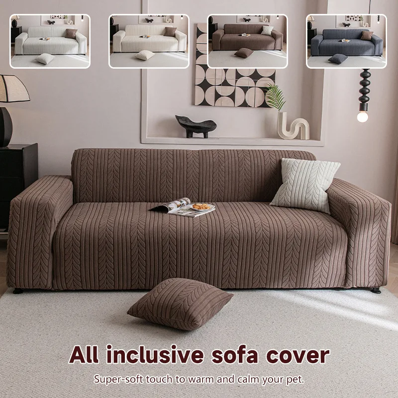 Stretch Jacquard Sofa Cover, Full Wrap Elastic Furniture Protector, Pet Anti-Scratch & Dust Proof Slipcover for Most Sofas
Stretch Jacquard Sofa Cover, Full Wrap Elastic Furniture Protector, Pet Anti-Scratch & Dust Proof Slipcover for Most Sofas