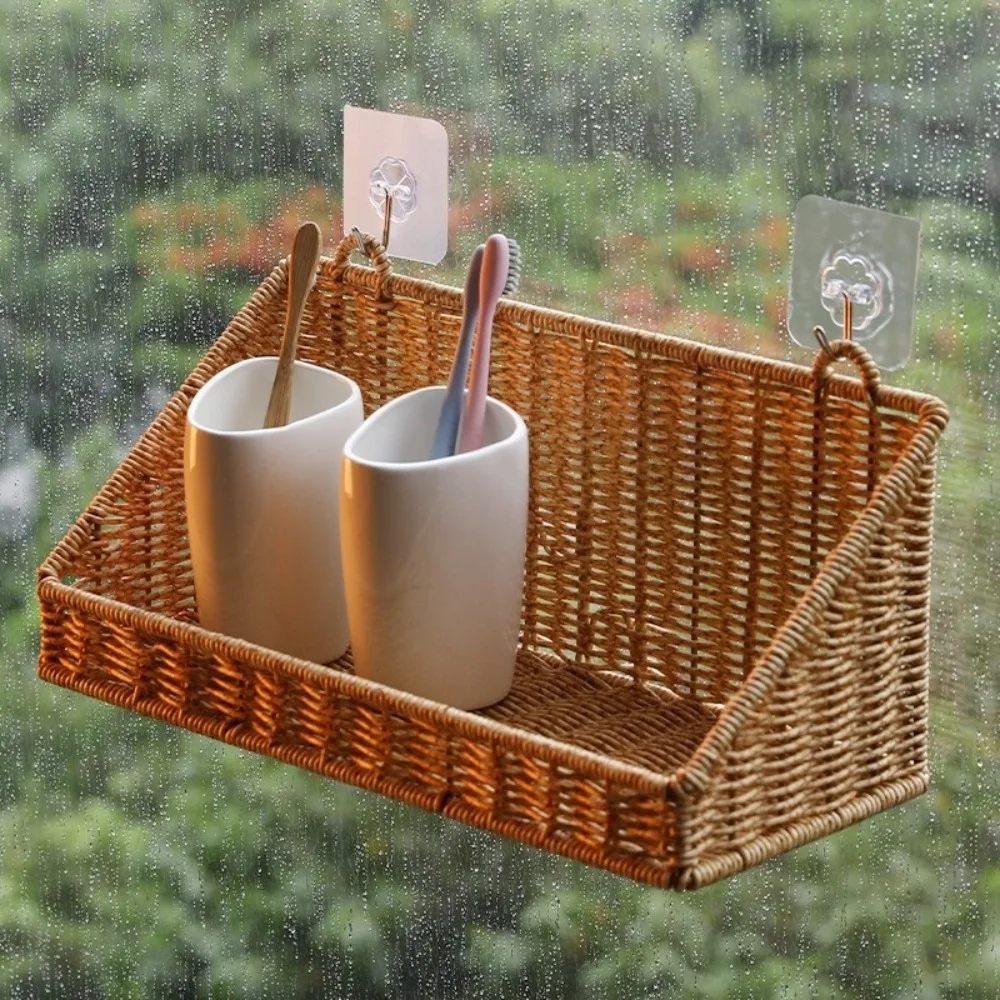 Imitation Rattan Wall Storage Baskets Handwoven Wall-Mounted Woven Hanging Basket Single-Layer Large Capacity Grocery Basket
Imitation Rattan Wall Storage Baskets Handwoven Wall-Mounted Woven Hanging Basket Single-Layer Large Capacity Grocery Basket