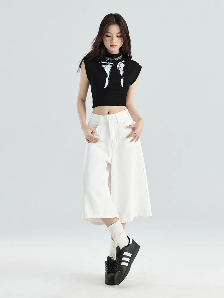 Slimming Straight Leg American Style White Wide Leg Jeans High Waist Summer Thin Loose Casual Mid-Thigh Shorts for Women
Slimming Straight Leg American Style White Wide Leg Jeans High Waist Summer Thin Loose Casual Mid-Thigh Shorts for Women