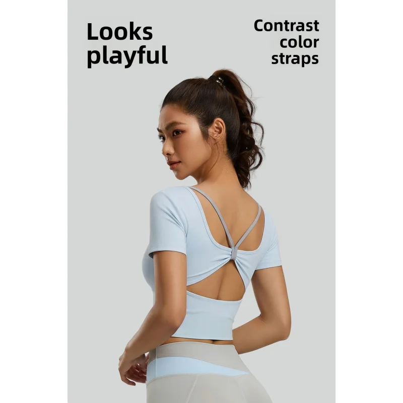 Womens Padded Workout Crop Top Built-in Bra Short Sleeve Yoga Shirt Open Cutout Strappy Back Gym Athletic Activewear Pilates Tee
Womens Padded Workout Crop Top Built-in Bra Short Sleeve Yoga Shirt Open Cutout Strappy Back Gym Athletic Activewear Pilates Tee
