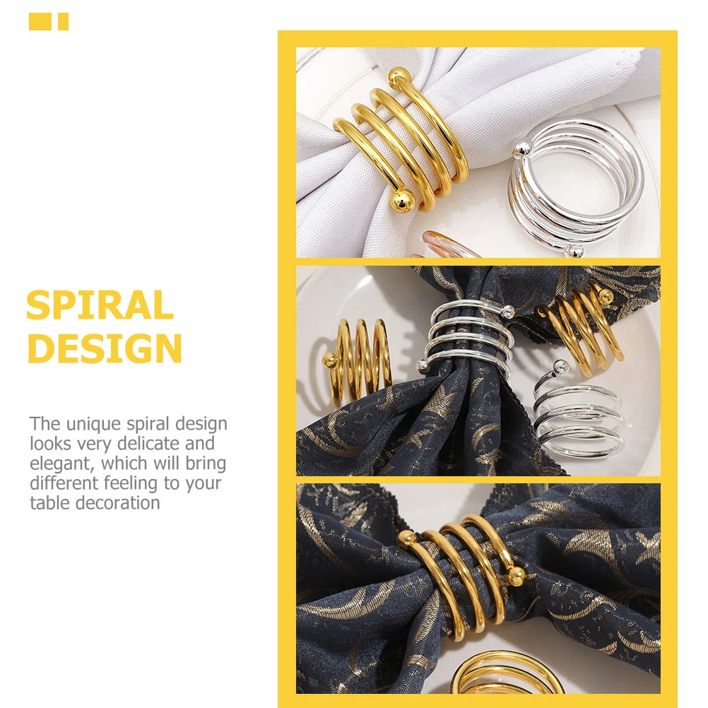 24 Pcs Rings Elegant Metal Gold Wedding Festival Decorative Tableware Accessories Metal Napkin Rings Spiral Buckles 
24 Pcs Rings Elegant Metal Gold Wedding Festival Decorative Tableware Accessories Metal Napkin Rings Spiral Buckles