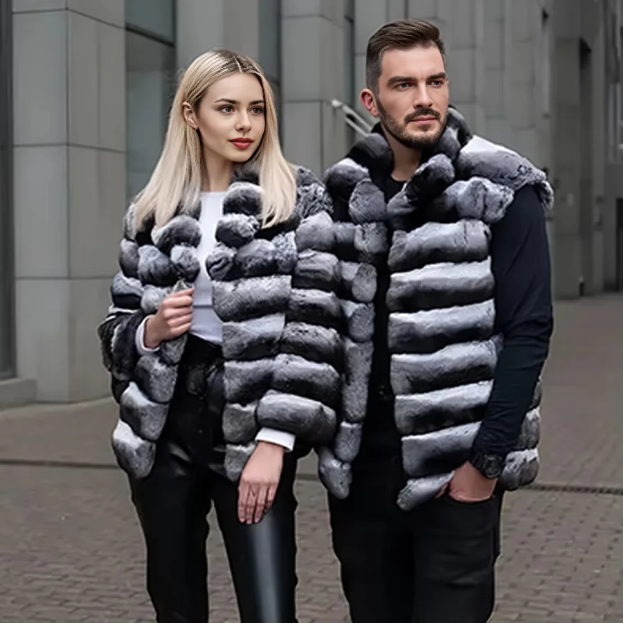 Chinchilla Rex Rabbit Fur Vest Short Real Fur Vest Full Skin Natural Rabbit Fur Coat High Quality Warm Winter Jacket For Man
Chinchilla Rex Rabbit Fur Vest Short Real Fur Vest Full Skin Natural Rabbit Fur Coat High Quality Warm Winter Jacket For Man