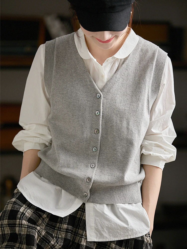 Вязаный жилет Gujia из шерсти и хлопка с V-образным вырезом, теплый, повседневный, модный, универсальный, женский, осенняя новинка
Вязаный жилет Gujia из шерсти и хлопка с V-образным вырезом, теплый, повседневный, модный, универсальный, женский, осенняя новинка