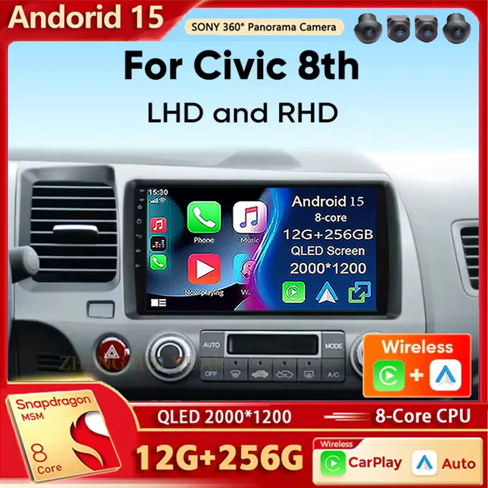 Android 15 Car Radio For Honda Civic 8th 2005 2006 2007 2008 2009 2010 2011 Wireless Carplay Android Auto Car Multimedia Stereo
Android 15 Car Radio For Honda Civic 8th 2005 2006 2007 2008 2009 2010 2011 Wireless Carplay Android Auto Car Multimedia Stereo
