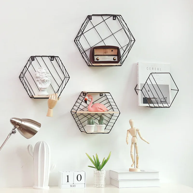 Wall Mounted Hexagon Shelf Handicraft Display Rack Floating Wall Shelf Sundries Storage Holder Living Room Home Decoration
Wall Mounted Hexagon Shelf Handicraft Display Rack Floating Wall Shelf Sundries Storage Holder Living Room Home Decoration