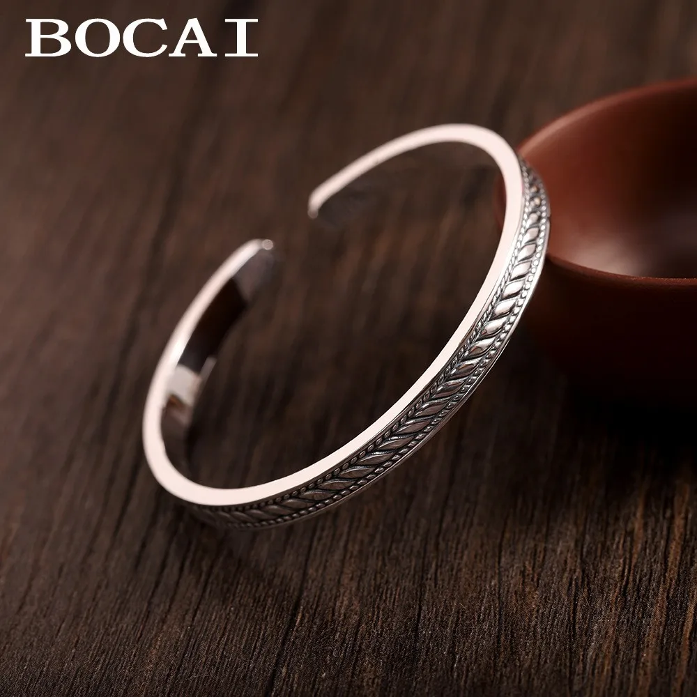 BOCAI S999 открытый браслет из чистого серебра с резным узором для женщин, модные и простые женские украшения
BOCAI S999 открытый браслет из чистого серебра с резным узором для женщин, модные и простые женские украшения