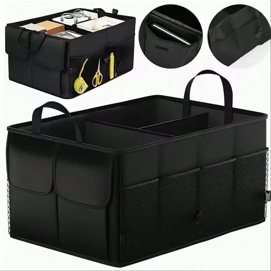 Foldable Car Trunk Storage Bag, Waterproof Car Storage Bag, Portable Large Capacity Trunk Storage Bag With 3 Compartments, Universal Version Suitable For SUV, Sedans, Trucks,Lightweight And Easy To Fold
Foldable Car Trunk Storage Bag, Waterproof Car Storage Bag, Portable Large Capacity Trunk Storage Bag With 3 Compartments, Universal Version Suitable For SUV, Sedans, Trucks,Lightweight And Easy To Fold
