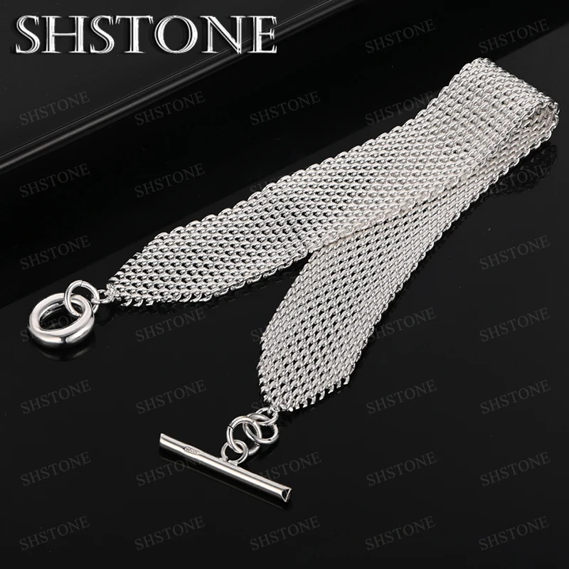 Mesh Watchband Chain 925 Sterling Silver Bracelet For Women Men Engagement Wedding Party Fashion Trend Jewelry Gift Accessories
Mesh Watchband Chain 925 Sterling Silver Bracelet For Women Men Engagement Wedding Party Fashion Trend Jewelry Gift Accessories