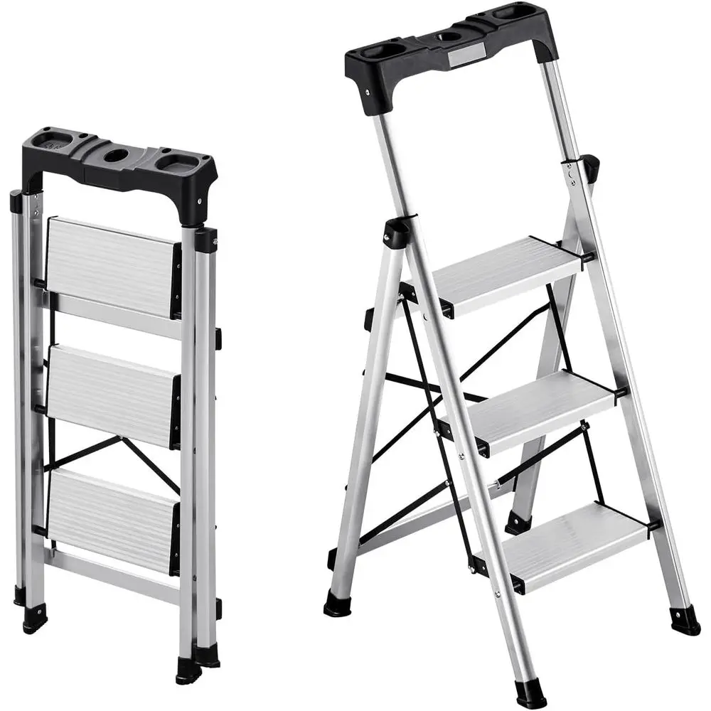 3-Step Ladder with Wide Anti-Slip Treads and Comfort Grip, 330 lbs Capacity, Ideal for Kitchen, Warehouse, Home, and Office, Sil
3-Step Ladder with Wide Anti-Slip Treads and Comfort Grip, 330 lbs Capacity, Ideal for Kitchen, Warehouse, Home, and Office, Sil