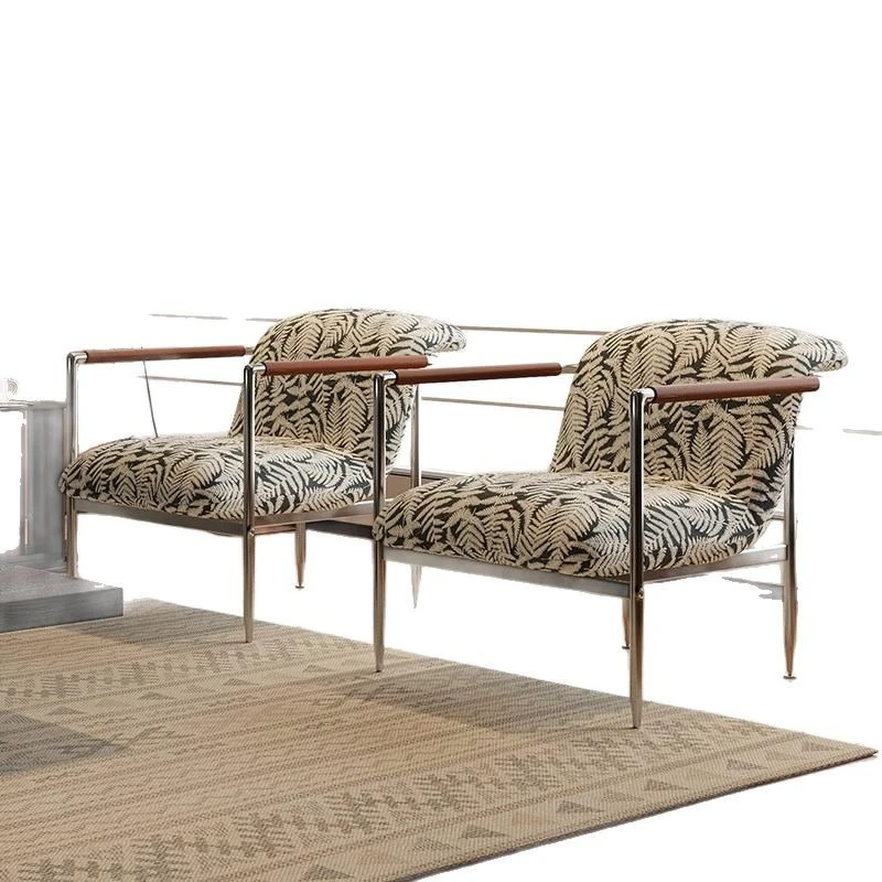 Medieval fabric single sofa chair balcony stainless steel single chair B & B leisure sofa chair armchair
Medieval fabric single sofa chair balcony stainless steel single chair B & B leisure sofa chair armchair