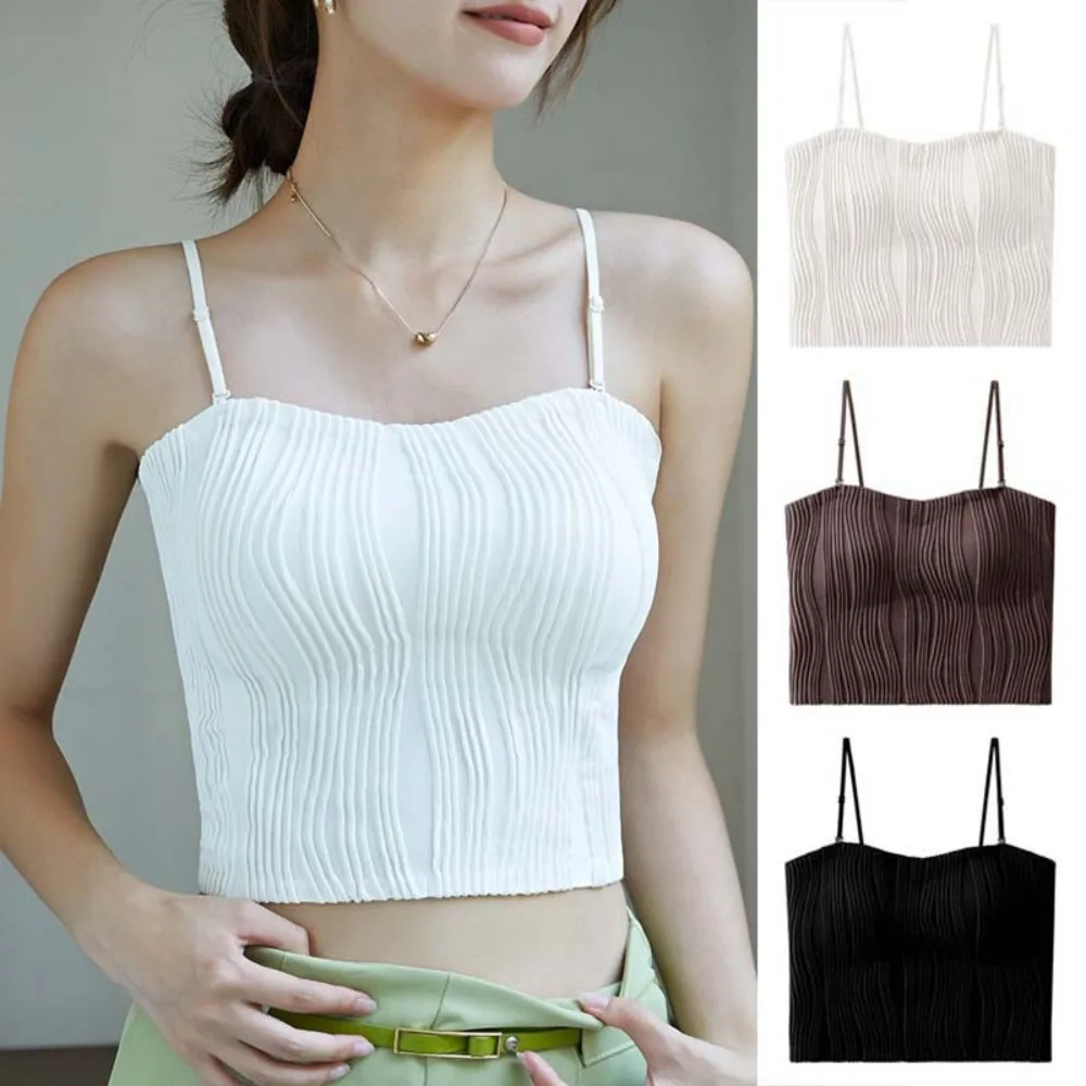 Water Ripple Texture Sensation Vest Camisoles Women With Chest Pads Sleeveless Slim Vest Backless Short Style Suspender Vest
Water Ripple Texture Sensation Vest Camisoles Women With Chest Pads Sleeveless Slim Vest Backless Short Style Suspender Vest