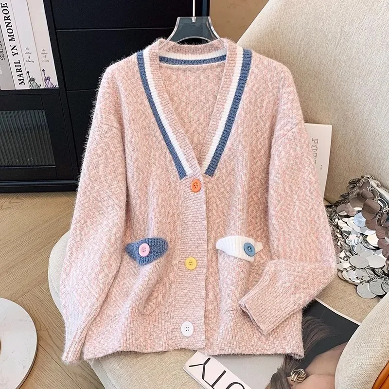 Autumn Winter New Loose Fashion Sweater Coat Simple Style Knitted Cardigan Women's Design Chic Casual All-match Top
Autumn Winter New Loose Fashion Sweater Coat Simple Style Knitted Cardigan Women's Design Chic Casual All-match Top