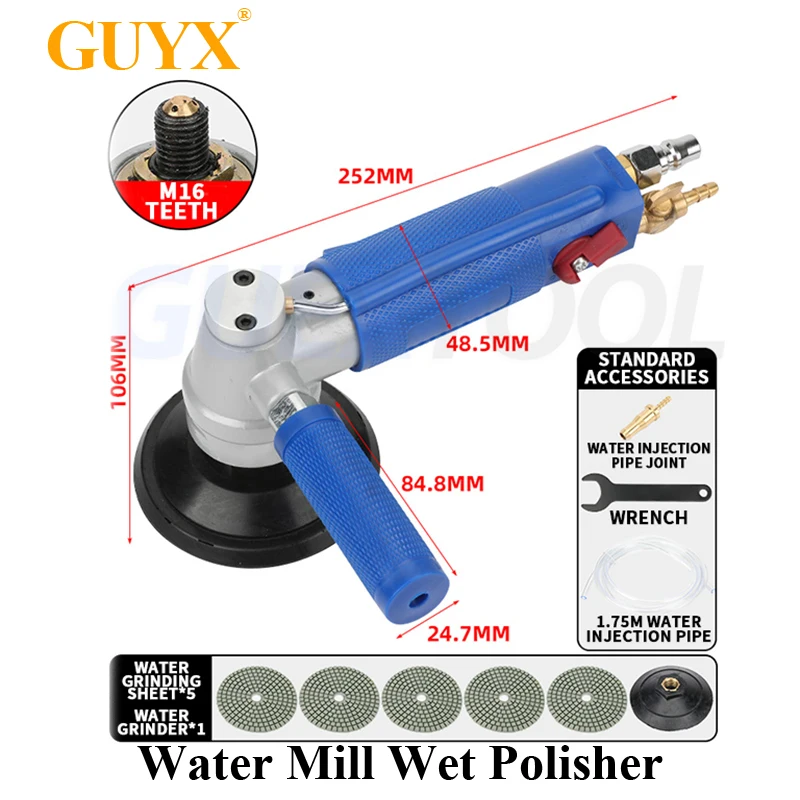 4 Inch Air Pneumatic Sander Water-feed Mill Wet Polisher Tool Machine For Marble Quartz Granite Stone Polishing
4 Inch Air Pneumatic Sander Water-feed Mill Wet Polisher Tool Machine For Marble Quartz Granite Stone Polishing