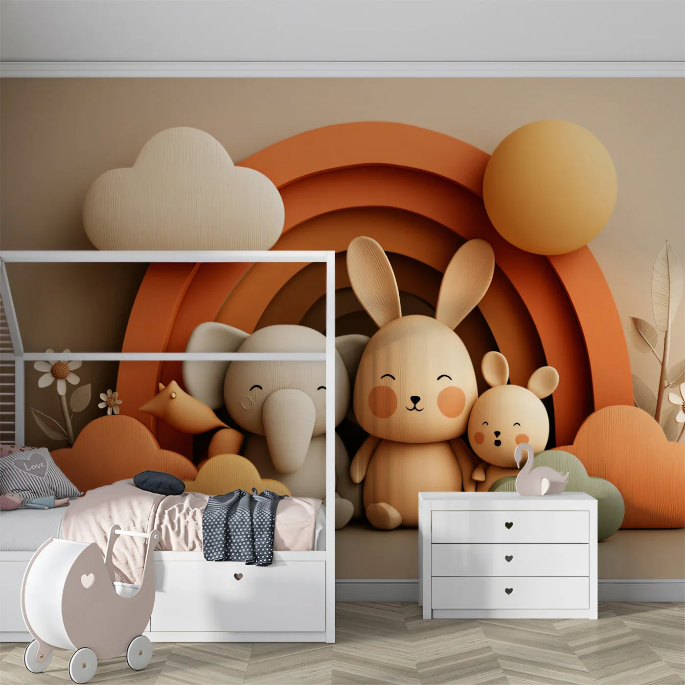 3D Boho Animal Friends Mural Wallpaper — Warm Terracotta Arch Custom Peel and stick wallpaper
3D Boho Animal Friends Mural Wallpaper — Warm Terracotta Arch Custom Peel and stick wallpaper