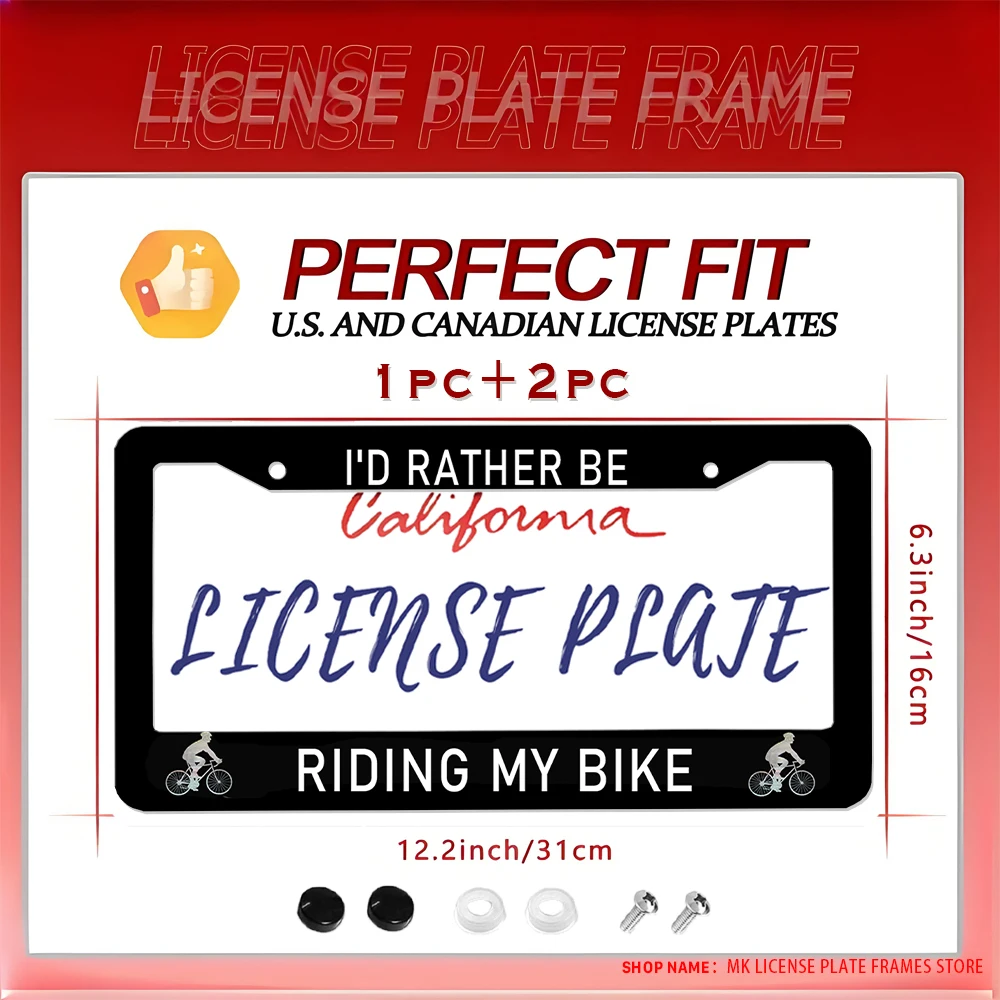 Black Novelty and Fun - themed 2 - hole License Plate Frame with Bicycle Pattern, Aluminum Material, with Screw Set
Black Novelty and Fun - themed 2 - hole License Plate Frame with Bicycle Pattern, Aluminum Material, with Screw Set