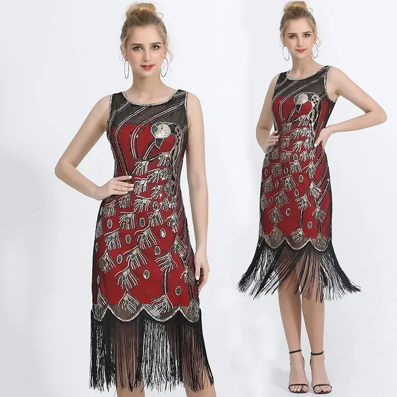 Women 1920s Vintage Embroidery Latin Dress Sequin Ballroom Dress Tassel Latin Dance Costume Peacock Modern Party Fringe Dresses
Women 1920s Vintage Embroidery Latin Dress Sequin Ballroom Dress Tassel Latin Dance Costume Peacock Modern Party Fringe Dresses